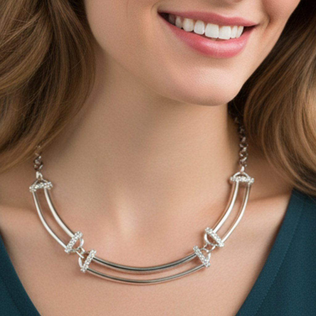 Tahari Rhinestone Accent Necklace 13$
